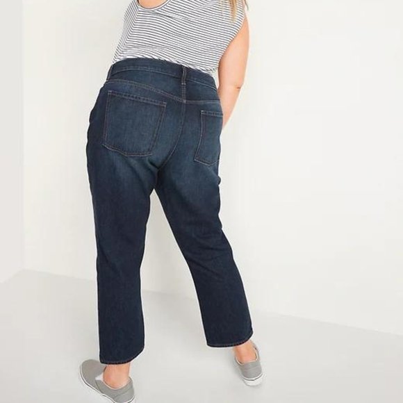 Old Navy High-Waisted Button-Fly Slouchy Straight Cropped Jeans for Women New - Picture 9 of 9